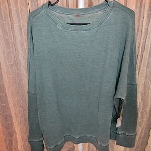 Mono B Oversized Waffle Knit Long Sleeve Tee - Sage Green Boutique